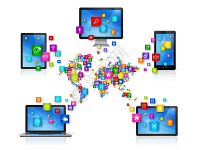 3D计算机中的云符号与云符号网络技术服务